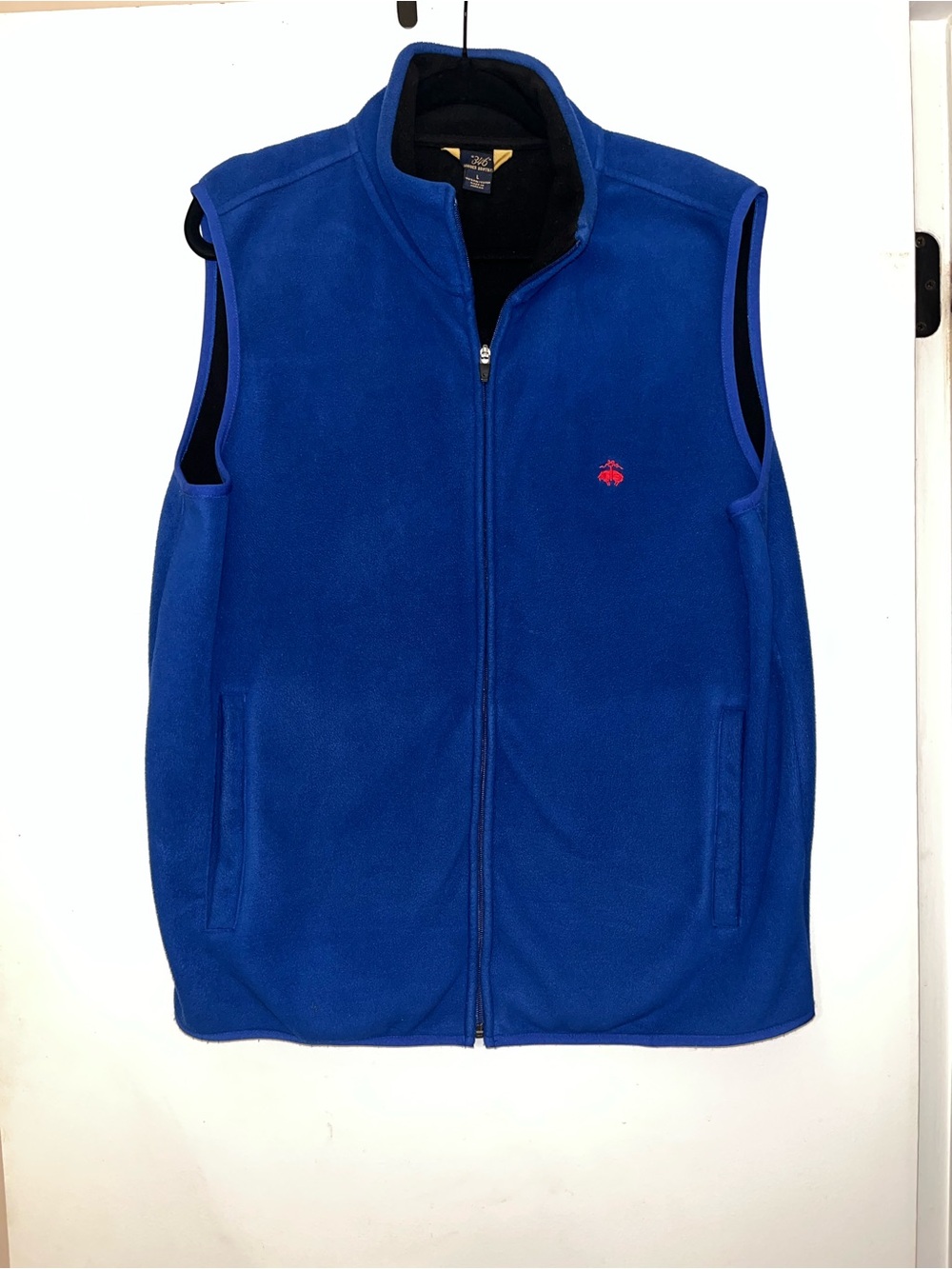 Brooks Brothers “346” Fleece Vest Blue Red Logo Mens Large